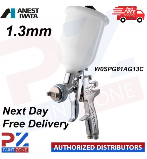 ANEST IWATA HTE 2AV SPRAY GUN W/CUP MM 1.3 Spray Gravity Gun Next Day delivery